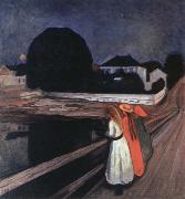 Edvard Munch girls on the jetty oil on canvas